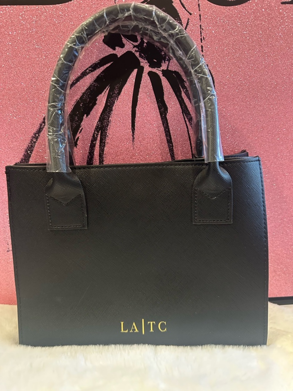 I Speak Fluent Italian Black Vegan Mini Tote Bag - Picture 2 of 4